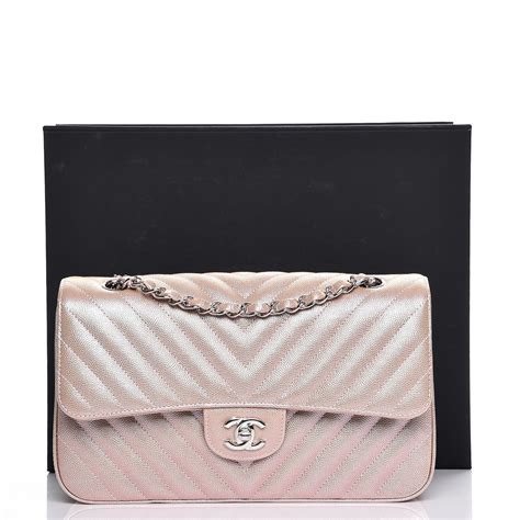 chanel caviar chevron gold hardware medium flap